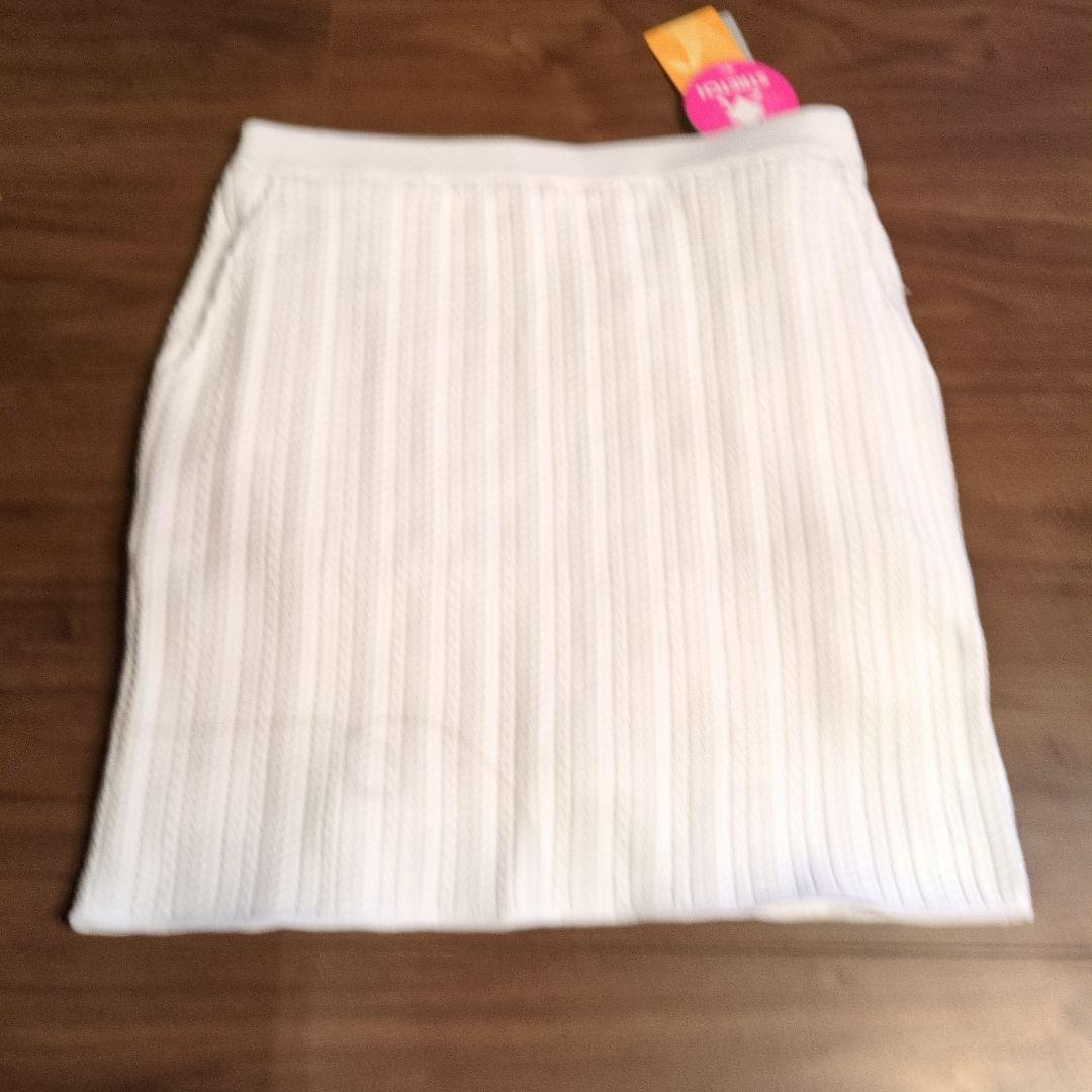 【新品】BEAMS GOLF ホワイト ストライプ スカート L