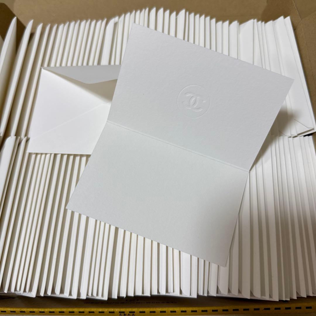 シャネル　ショッパー　小200枚、メッセージカード200枚封筒付き