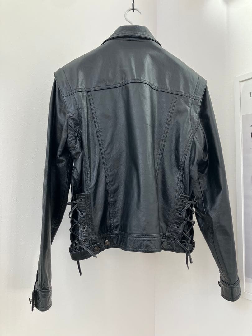 HORN WORKS シングルレザージャケット　黒LL 腕の脱着可能