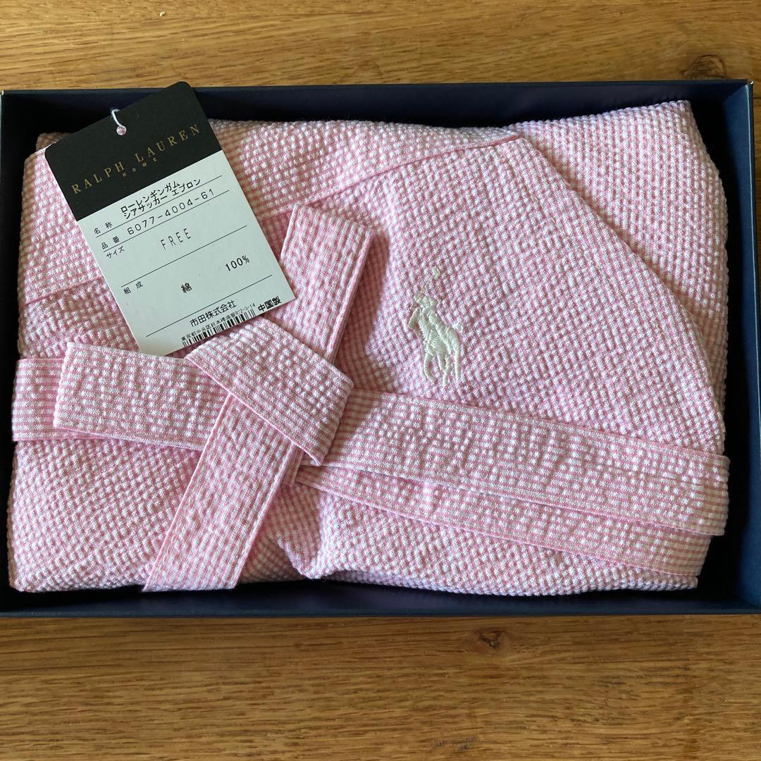 ひいままです。Ralph Lauren シアサッカーエプロン