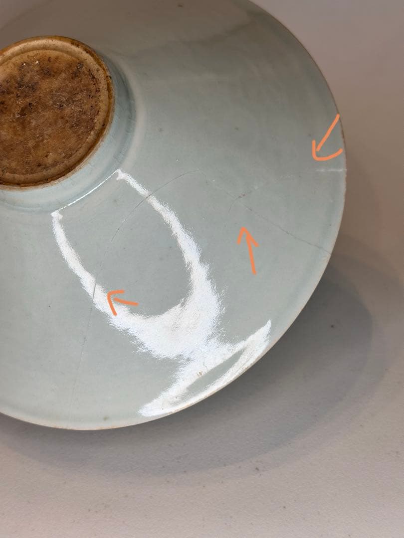 中国 宋代 湖田窯 青白磁 碗 傷あり 骨董品 コレクション