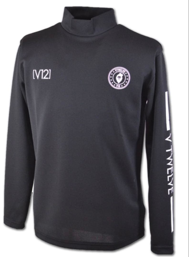 1月中　限定値下げ[V12] ハイネック黒シャツ　v122310mk08