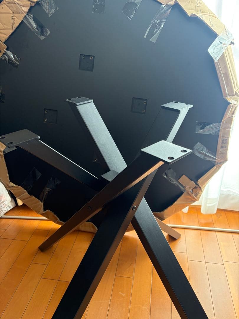 Galicia DT115 WH 大理石風円形テーブル