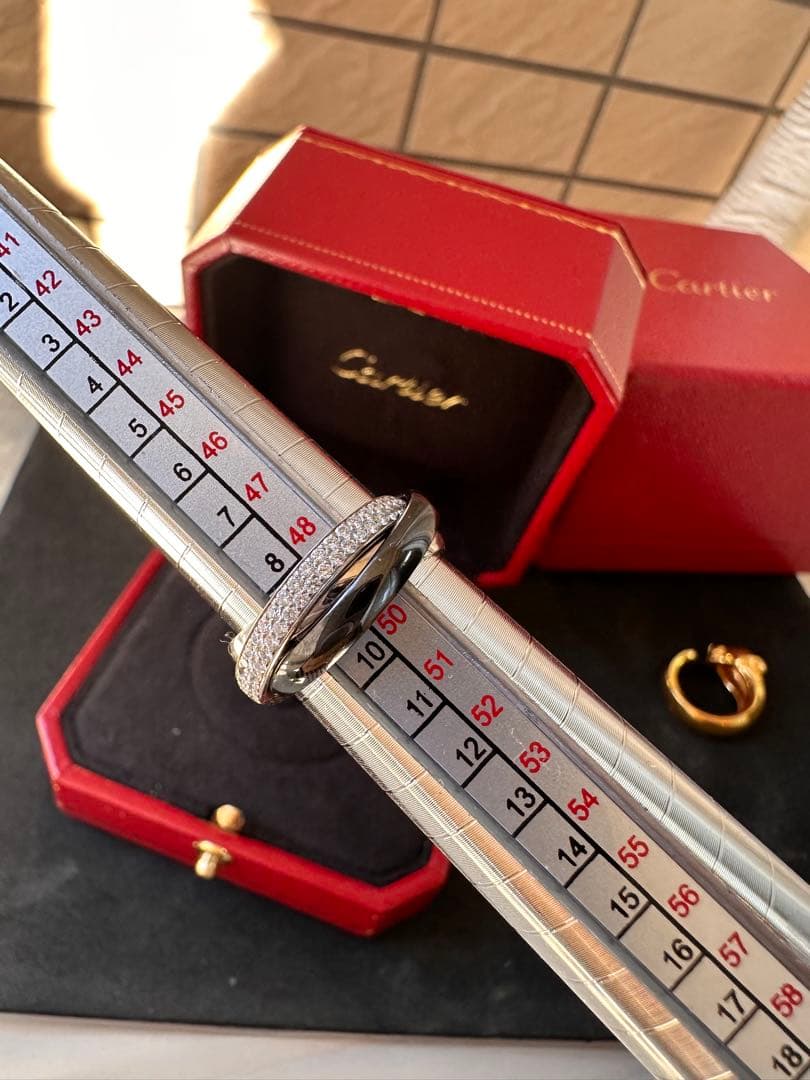CARTIER カルティエ K18WG トリニティ　パヴェダイヤ　リング