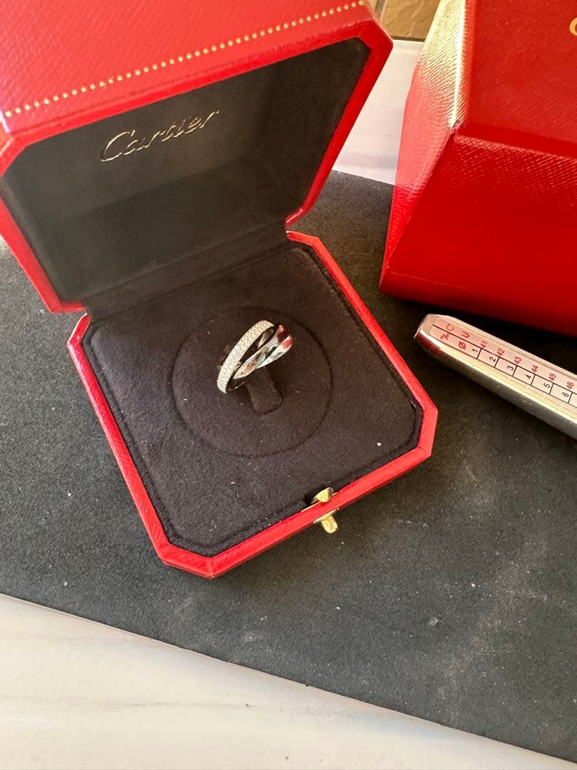 CARTIER カルティエ K18WG トリニティ　パヴェダイヤ　リング