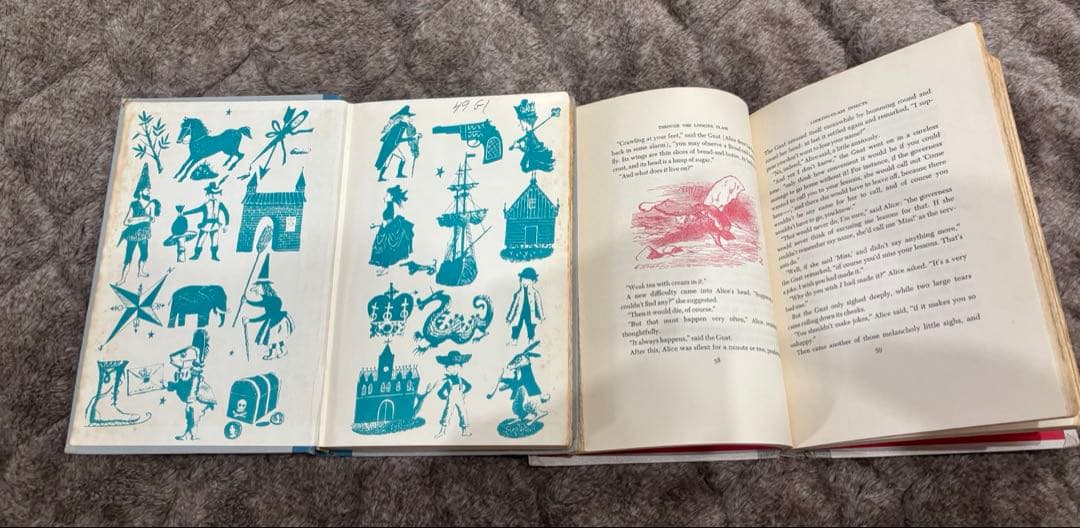 不思議の国のアリス　鏡の国のアリス　ヴィンテージ　アンティーク　洋書　セット