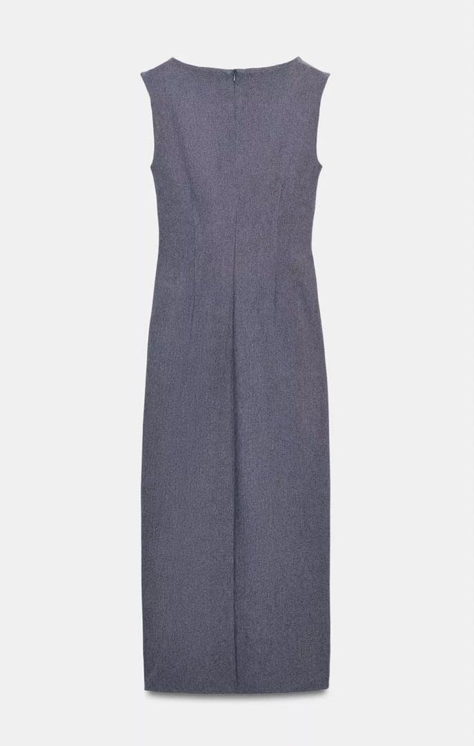 ZARA グレー ノースリーブ ロングワンピース