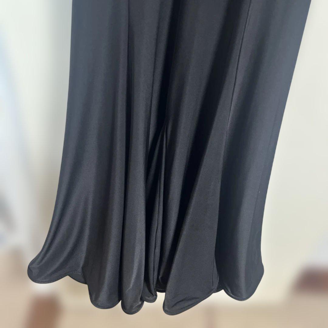 社交ダンス　ブラック　ドレープ付きワンピース訳あり