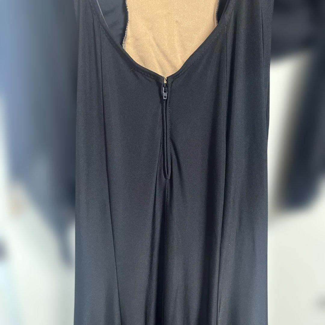 社交ダンス　ブラック　ドレープ付きワンピース訳あり