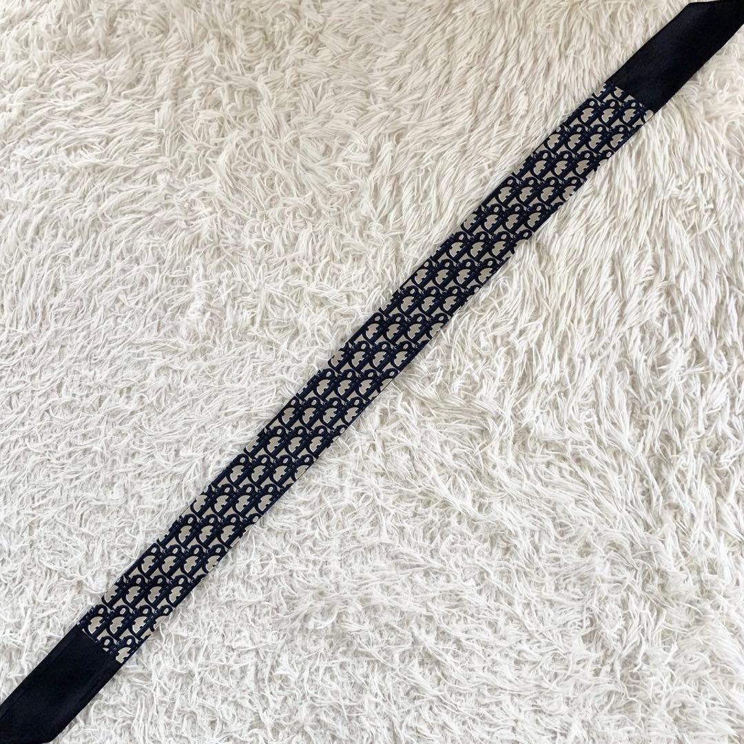 クリスチャンディオール　ミッツァ　トロッター　オブリーク　リボンスカーフ　シルク