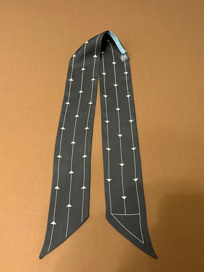 PRADA プラダ シルク100% リボンスカーフ ヘアバンド スカーフ