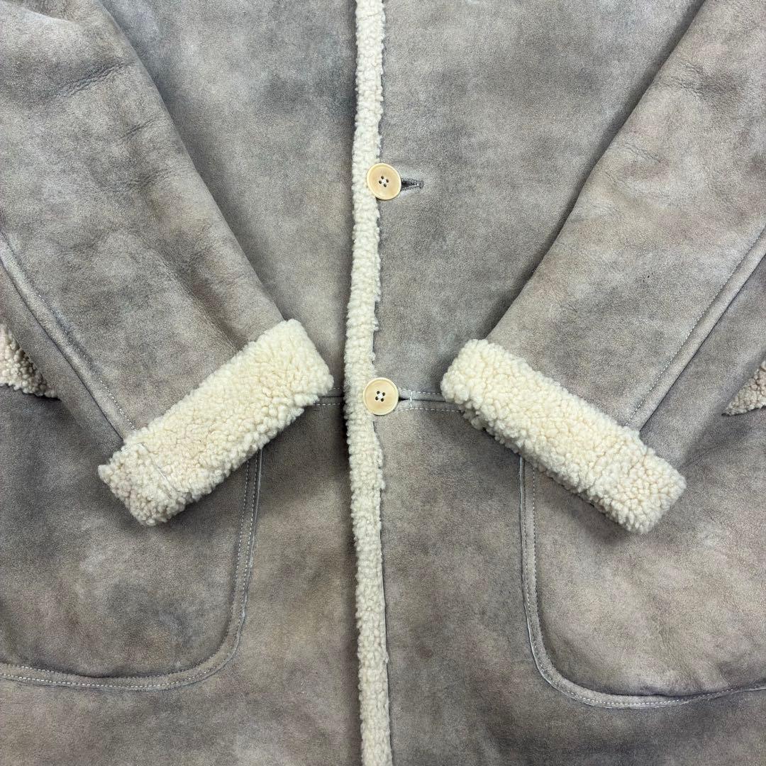 COMOLI ムートン コート ジャケット 羊革 裏ボア グレー 2