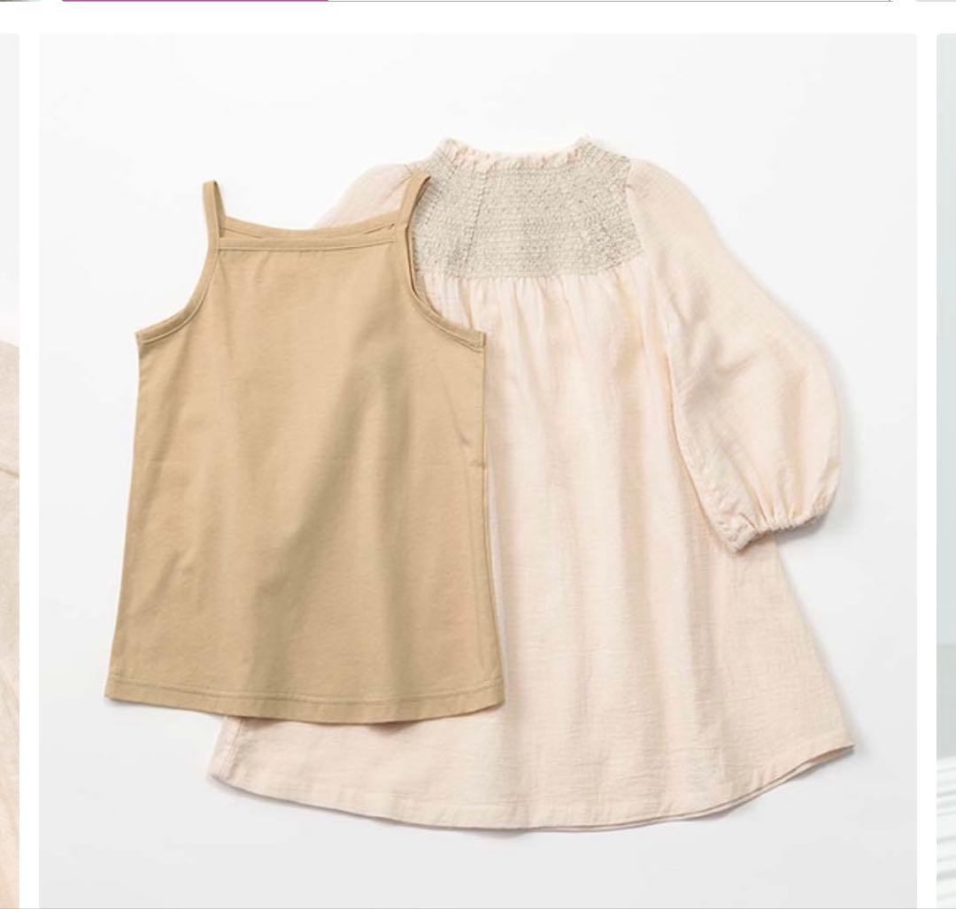 MARLMARL ベビードレス シャーリングピンク 70-90cm