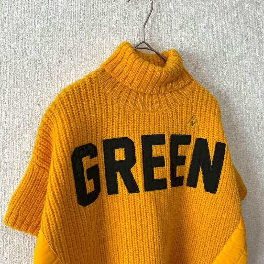 ルコックスポルティフ▶半袖ニット M イエロー 未使用タグ付 春ゴルフ