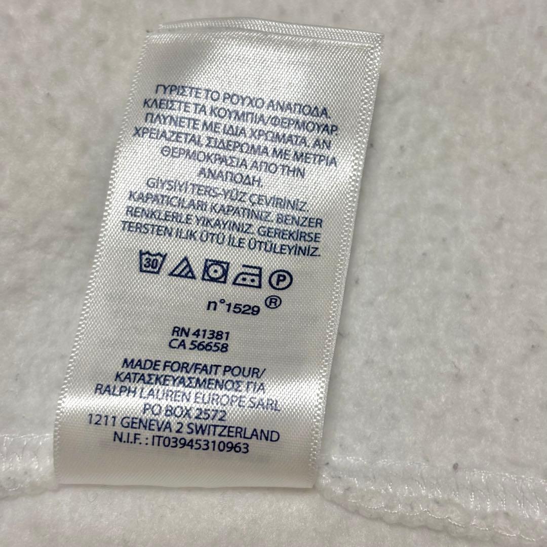 【大きいサイズ】ポロラルフローレン ジップパーカー ビックポニー 白 XL