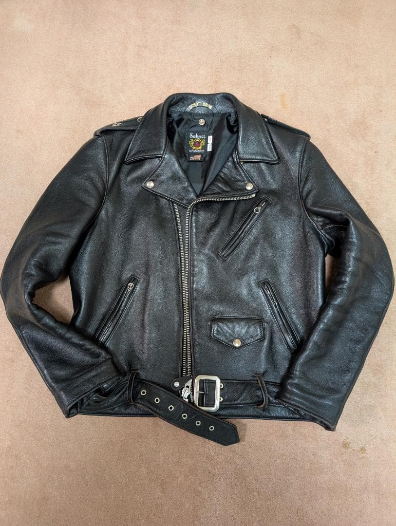 schott 217us トール シープスキン 40ダブルライダースジャケット