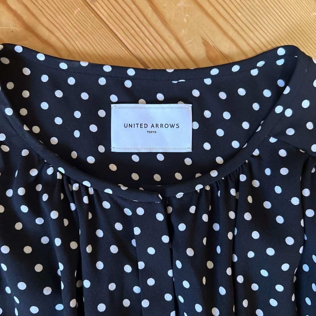 UNITED ARROWS ポルカドット ノースリーブワンピース