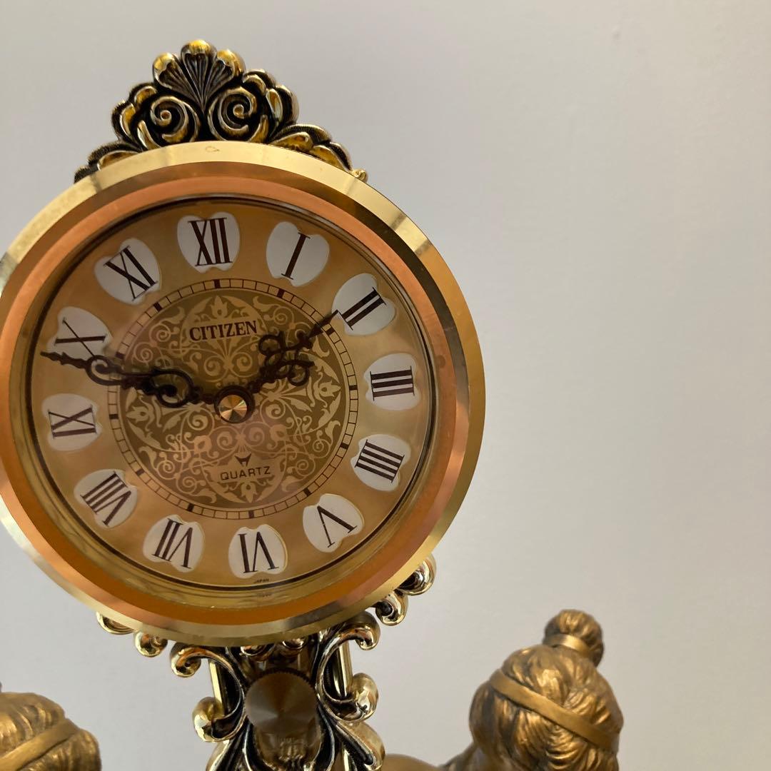 CITIZEN（シチズン）振り子置き時計二人の女神様アンティーク昭和レトロ