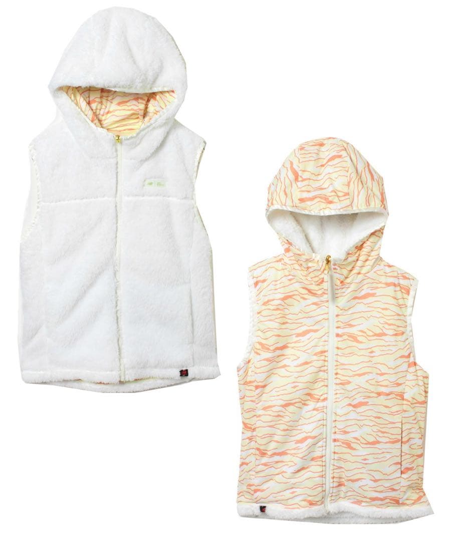 ニューバランスゴルフ　リバーシブル　ボア　ベスト　スカート　セットアップ　白