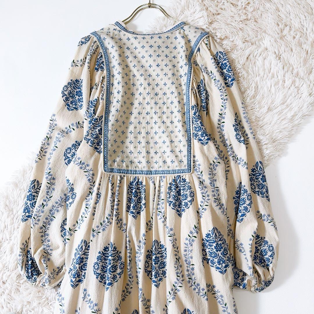 未使用級ꕥヌキテパ 25AW 完売品 クリンプコットンフラワーヨーク刺繍ドレス