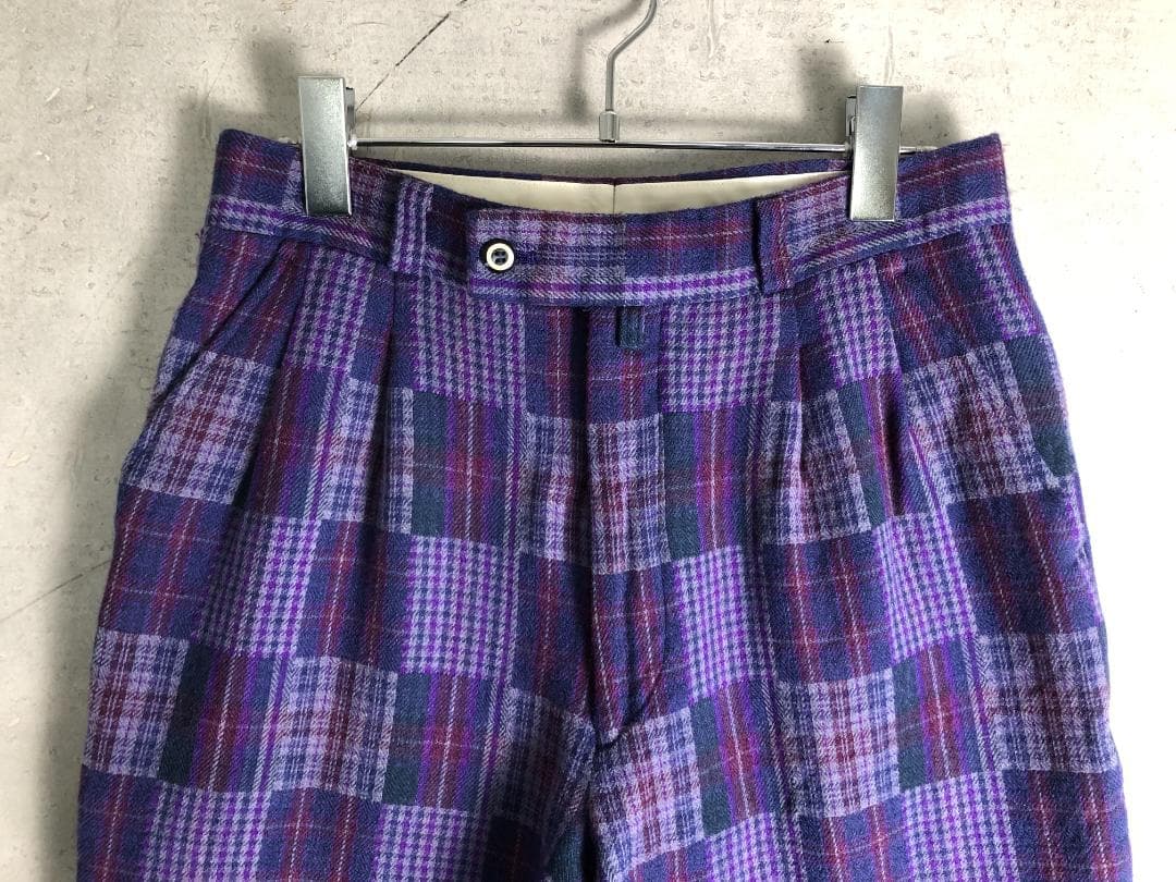 KENZO GOLF パッチワーク風 チェック パンツ 0-64-832