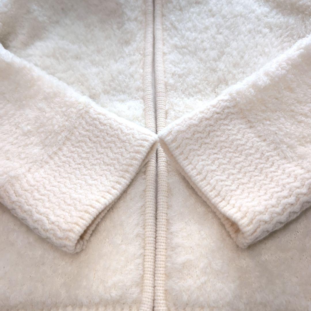 【現行品】レリアンプラスハウス ニットパーカー　13+　XL アイボリー　ウール