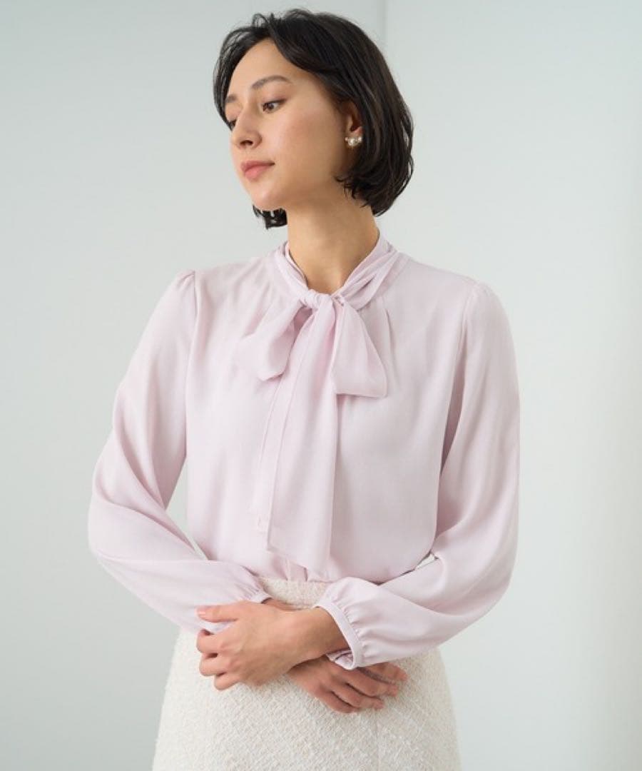 【1359】アナイ　バックサテンボウタイ　ブラウス　ピンク　38