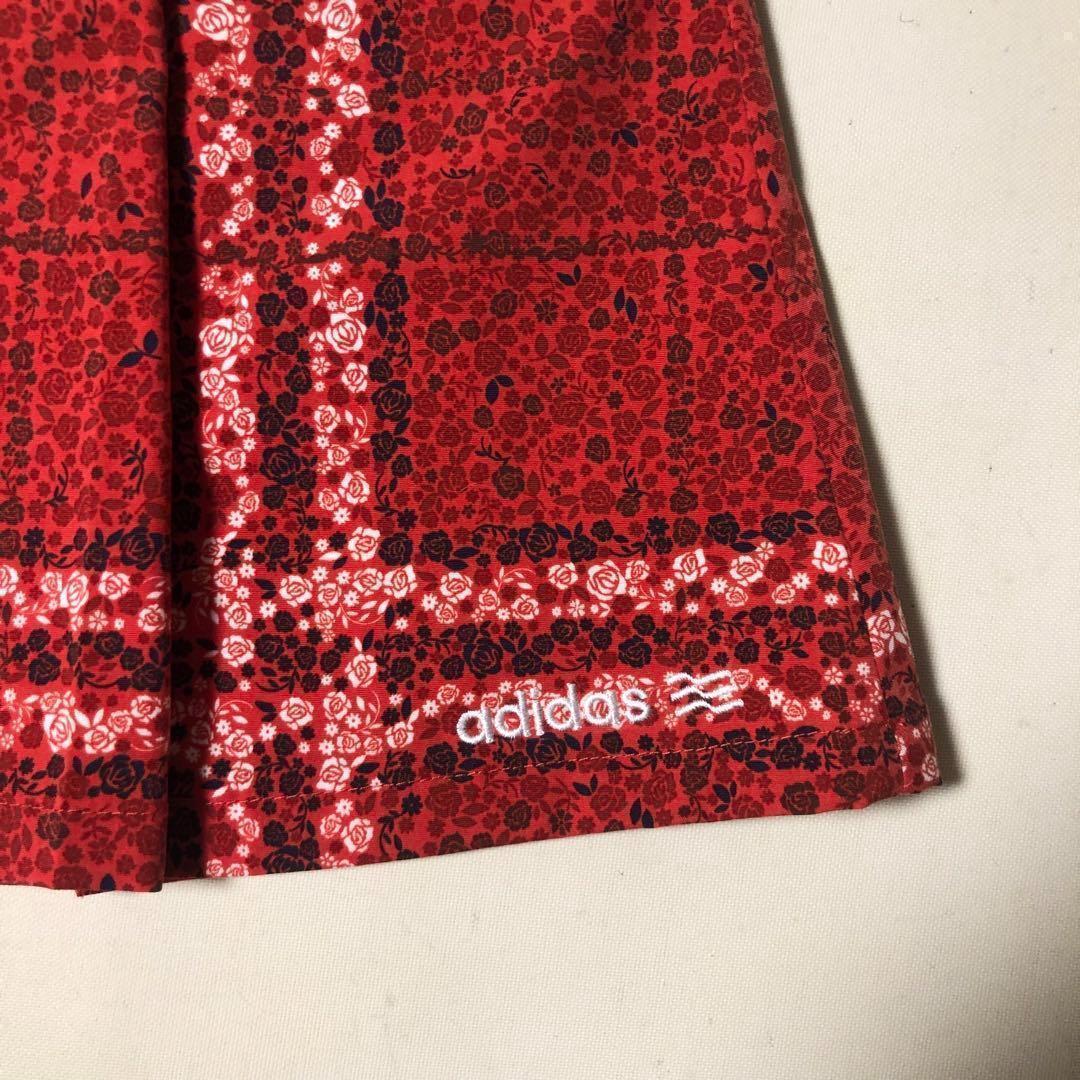 未使用 アディダスゴルフ スカート ボタニカル レッド Sサイズ