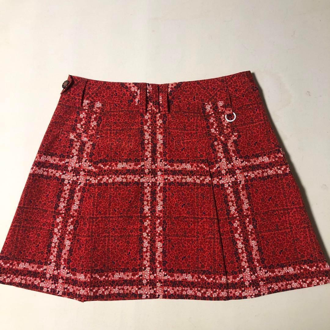 未使用 アディダスゴルフ スカート ボタニカル レッド Sサイズ