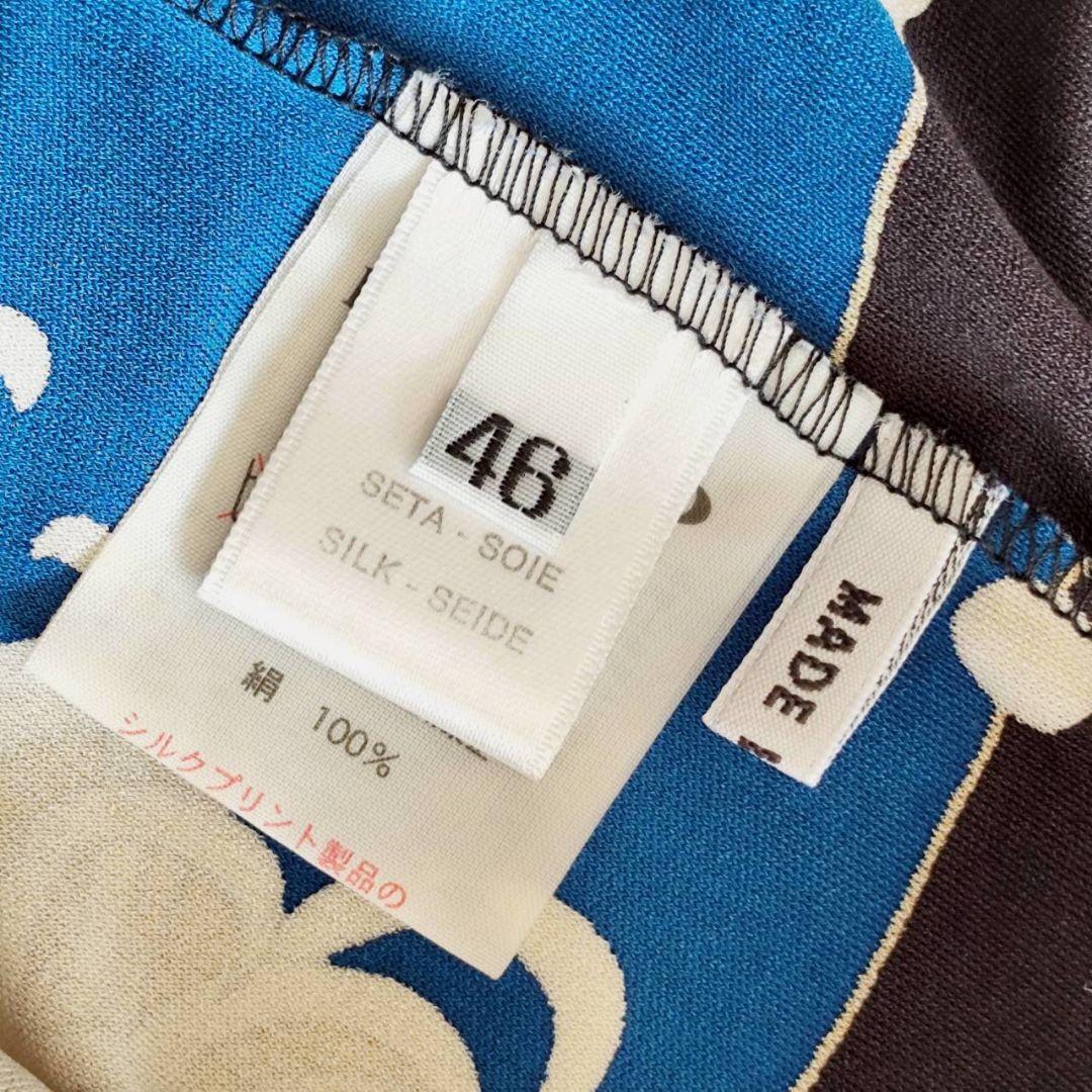 大きいサイズ 46 レオナール フラワー ストレッチ シルク ワンピース