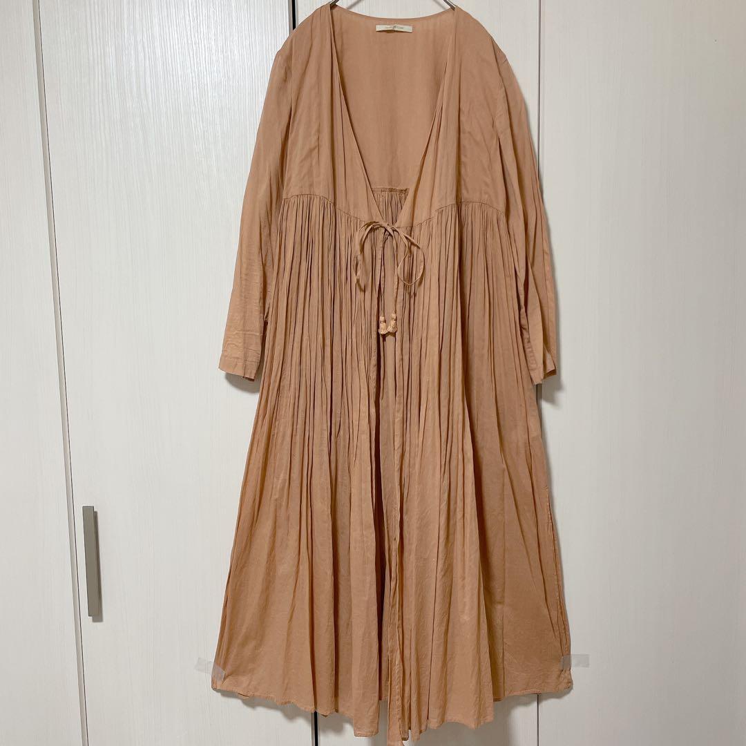 2way ヌキテパ カシュクールワンピース ガウン インドコットン 綿 オレンジ