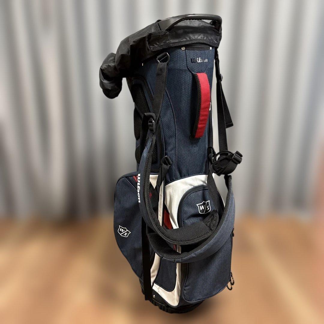 Wilson キャディバッグ ネイビー/ホワイト/レッド