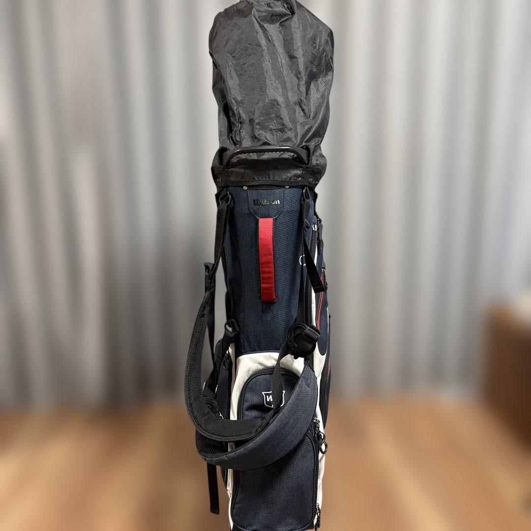 Wilson キャディバッグ ネイビー/ホワイト/レッド