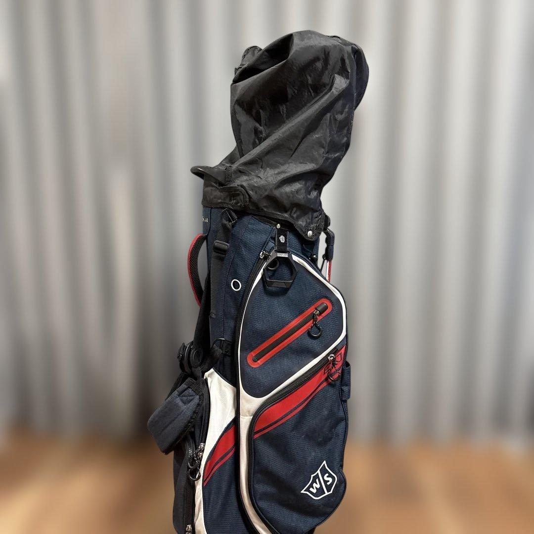 Wilson キャディバッグ ネイビー/ホワイト/レッド