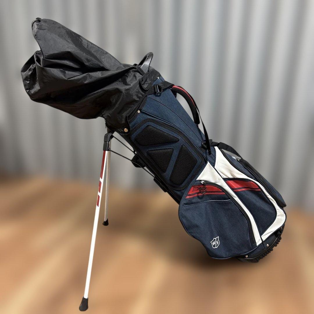 Wilson キャディバッグ ネイビー/ホワイト/レッド
