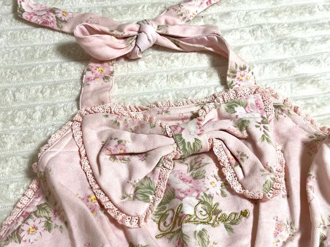 LIZLISA シャンブラ リボン付き花柄エプロン タグ付き新品 希少品
