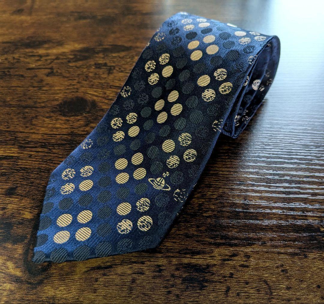 《ほぼ未使用》Vivienne Westwood ヴィヴィアン ネイビーネクタイ