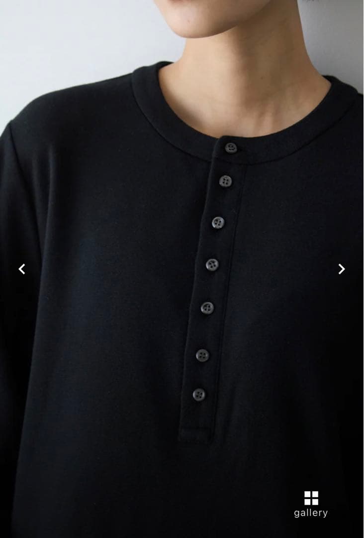 foufou ヘンリーネックボリュームスリーブワンピース