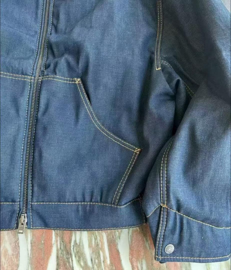 Acne studios ダークデニムジャケット レザー襟付き