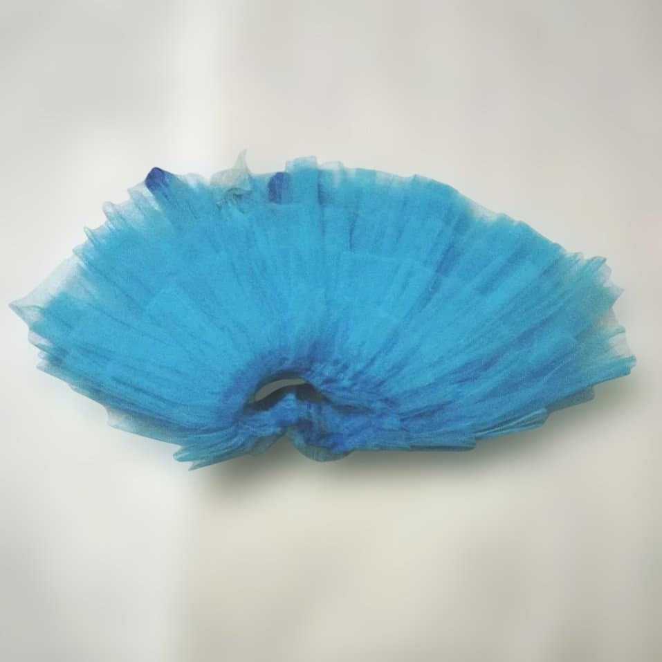 バレエ　水色 チュチュ シルビア製4号　Y4 ．A4 2着　 髪飾り、袖付