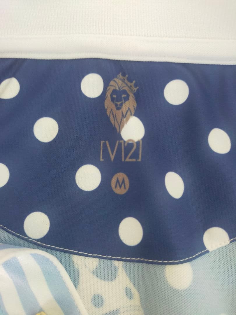 【極美品】V12 ヴィトゥエルヴ ポロシャツ 金ボタン ブルー（サイズ：M）