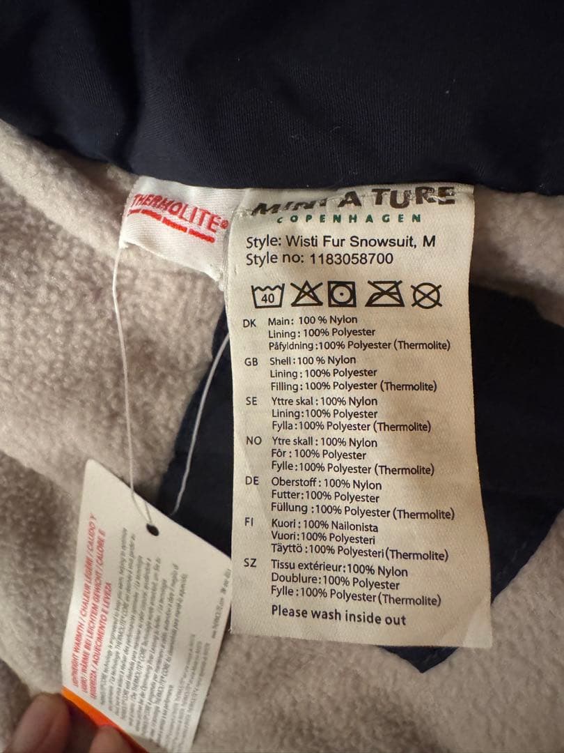 ネイビー 子ども用 スキーウェア ファー付き