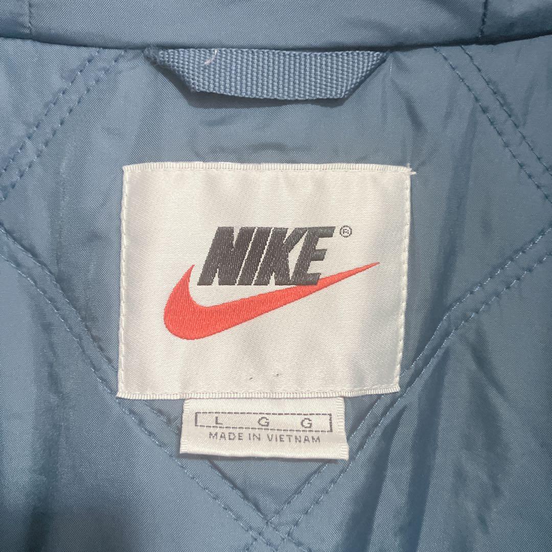 【稀少】90s 銀タグ NIKE ナイキ　刺繍　ベンチコート　キルティング　L