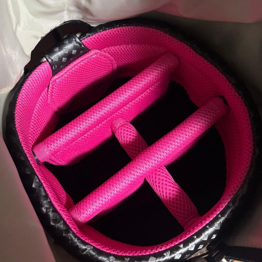 adidas キャディバッグ ゴルフバッグ ブラック/ピンク