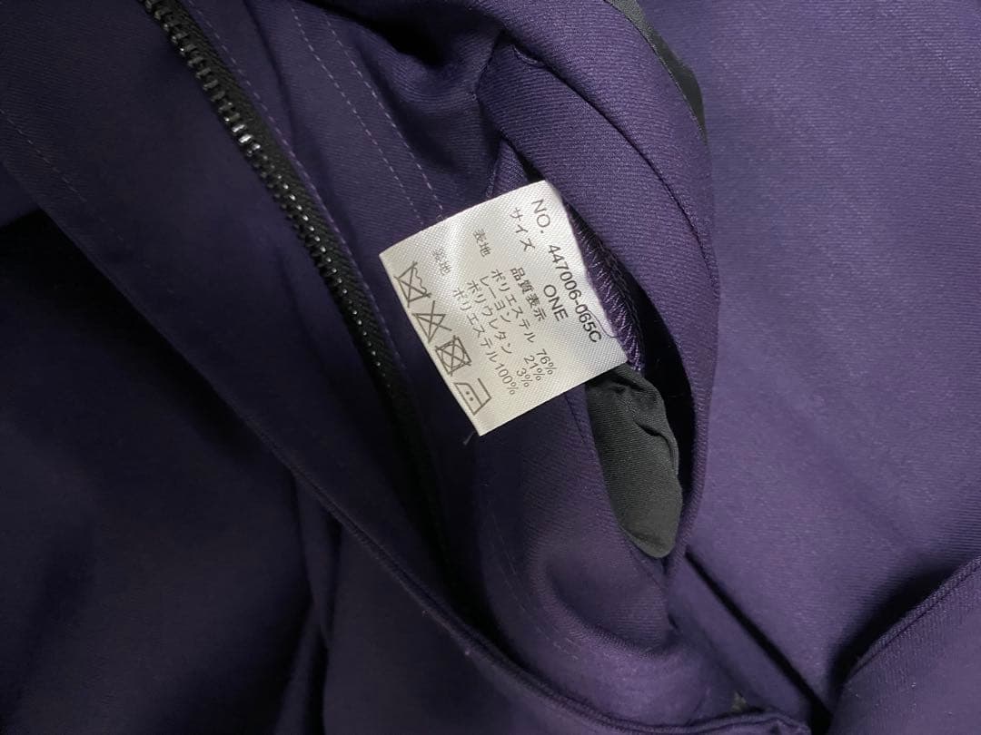 羣*白様 【NO ID.】フーデッドポンチョ 紫 フード付きオーバーサイズポンチ