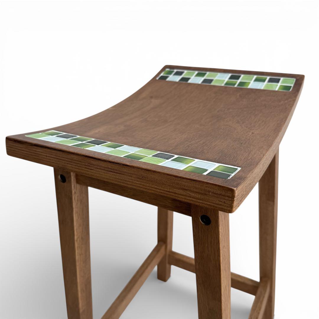 大川家具　スツール　木製 タイル 椅子　TESTA テスタ　天然木　北欧