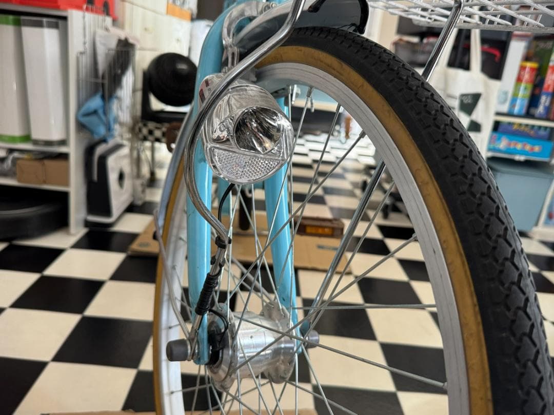 ◇子供用自転車 22インチ 子供自転車 LEDオートライト パステルブルー◇