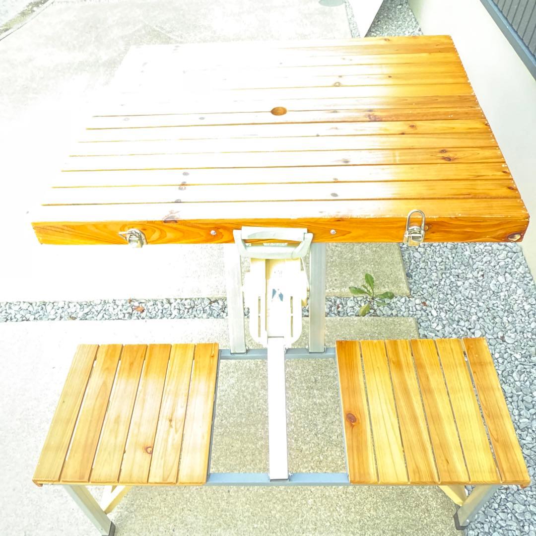 アウトドア テーブルチェアセット 木製