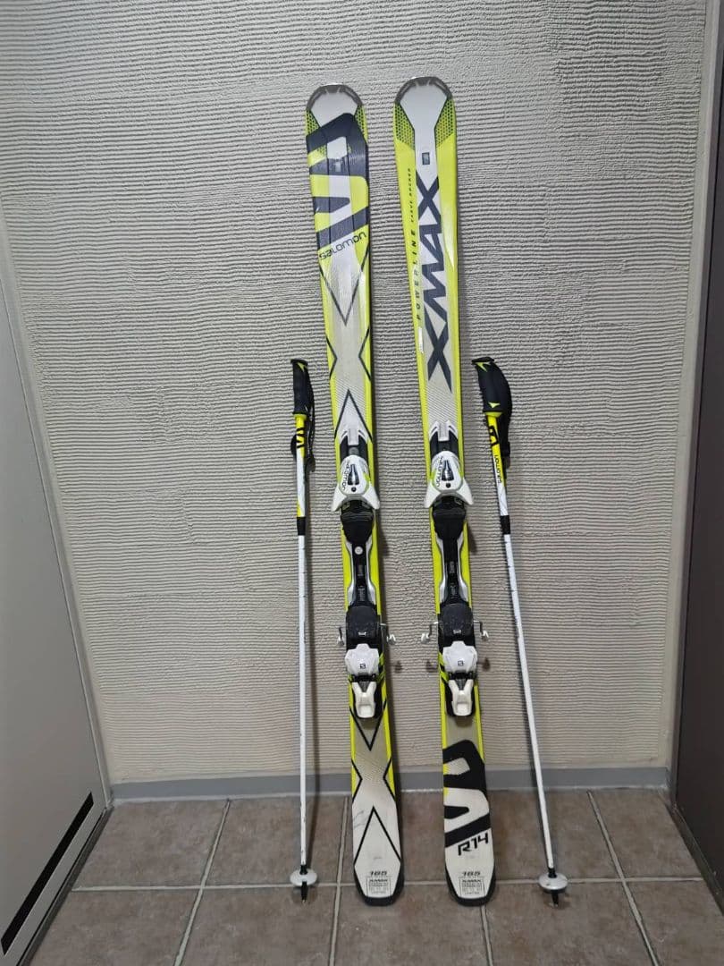 【美品】Salomon XMAX スキー板 165cm 伸縮ポール付