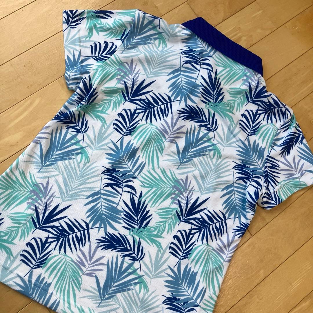 極美品キャロウェイゴルフポロシャツセットマルチカラーブランドロゴ刺繍リーフ柄葉柄